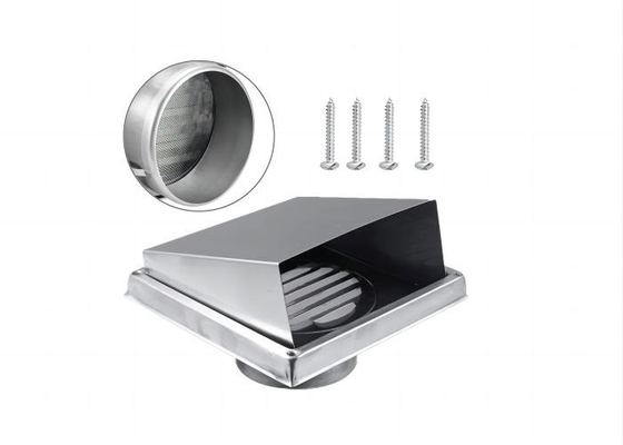 Stainless steel grille Ø150mm with gravity flap round air vent covers